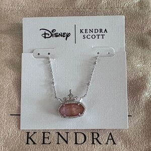 Kendra Scott Silver Necklace with Pink Crown Pendant